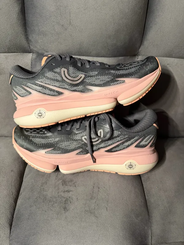 True Motion U-TECH Vichara Women’s Mesh Lace-Up Running Shoes Gray/Pink Size 9.5 - Image 2