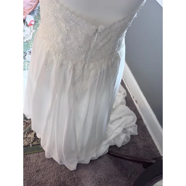 JJs House White Lace Halter Wedding Dress - Image 5