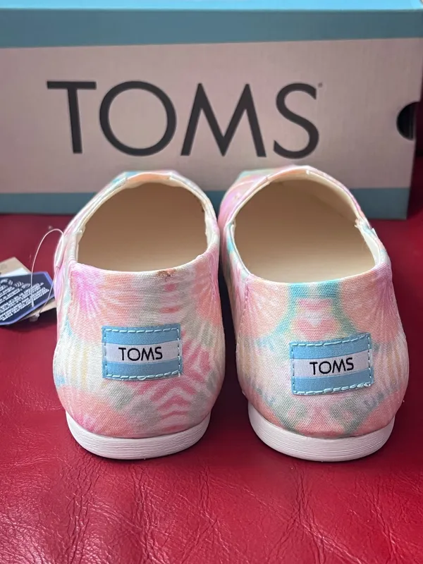 Toms Slip-On Women’s Alpargata Flats Candy Pink Tie Dye Canvas Size 9 - Image 4