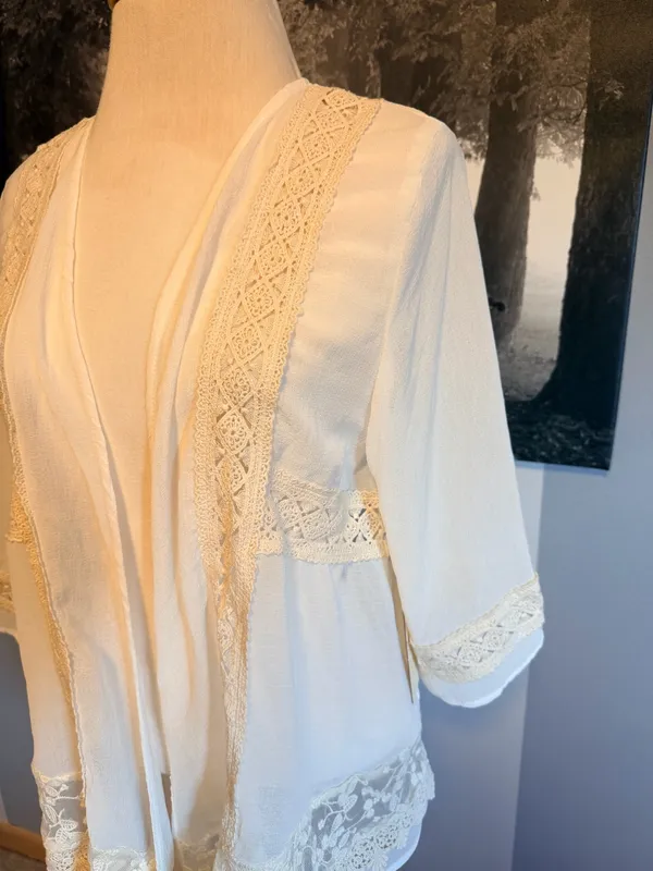 Penelope Rose Open Front Cardigan White - Image 2
