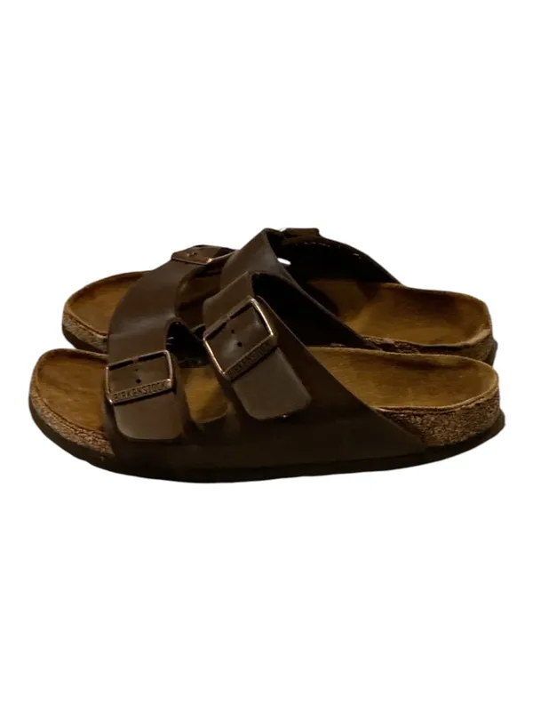 Birkenstock Arizona Mocha Brown Two-Strap Slide Sandals Cork Footbed - Image 3