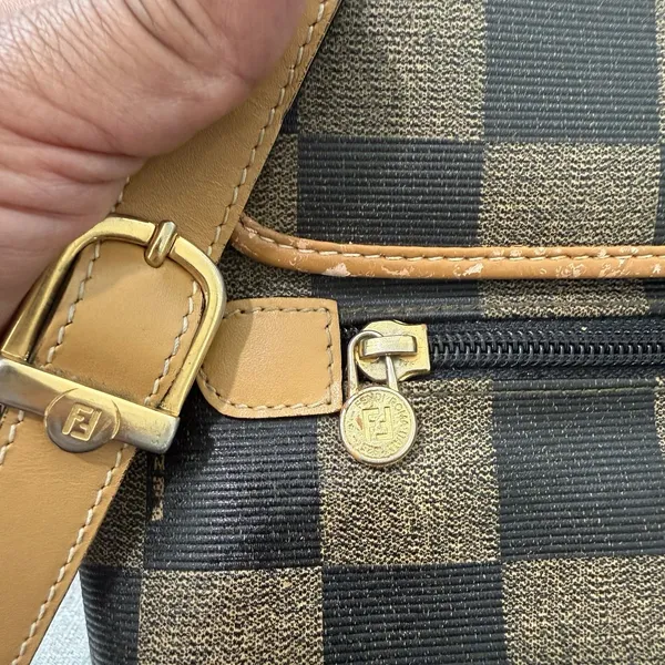 Vintage FENDI Bag Checkered Original Design Crossbody Luxury - Image 7