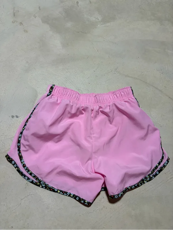Nike Pink Women's Athletic Shorts with Floral Edge Trim XS - Image 6