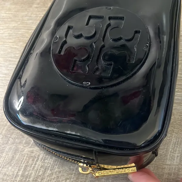 Tory Burch Black Plastic Cosmetic Bag - Image 4
