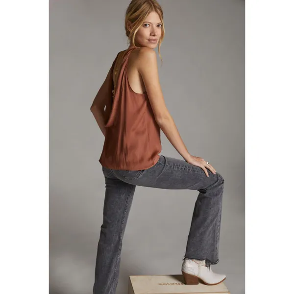 Sleek Draped Low-Back Blouse - Image 3