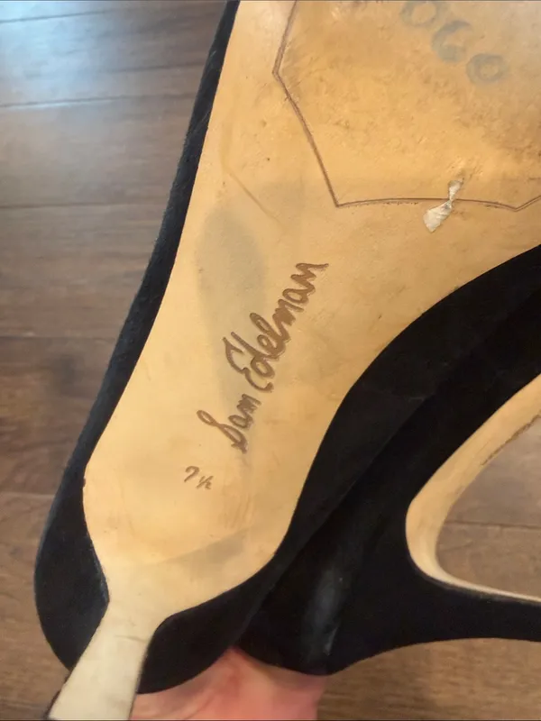 Sam Edelman Black Suede Pointed Toe Stiletto Pumps Size 7.5 - C61-014 - Image 6