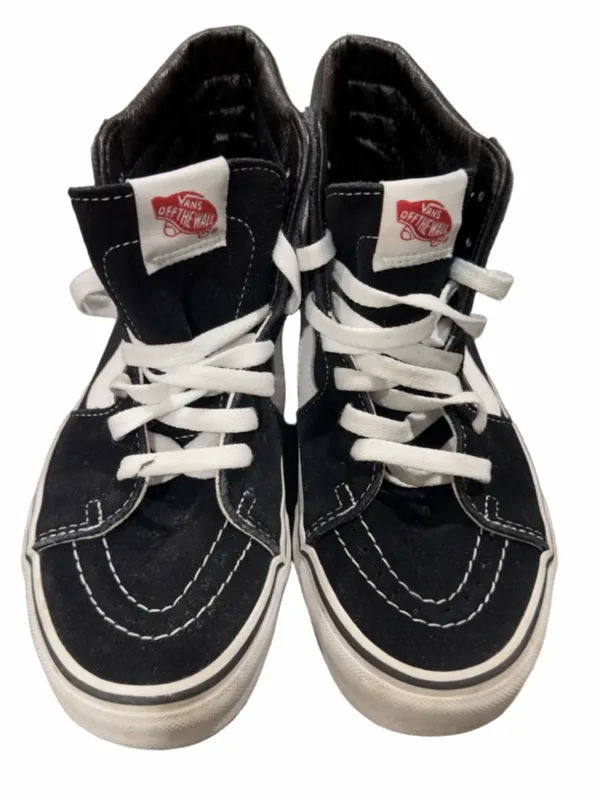 Women's Vans Sk8-Hi Black White Sneakers Size 8 - Image 3