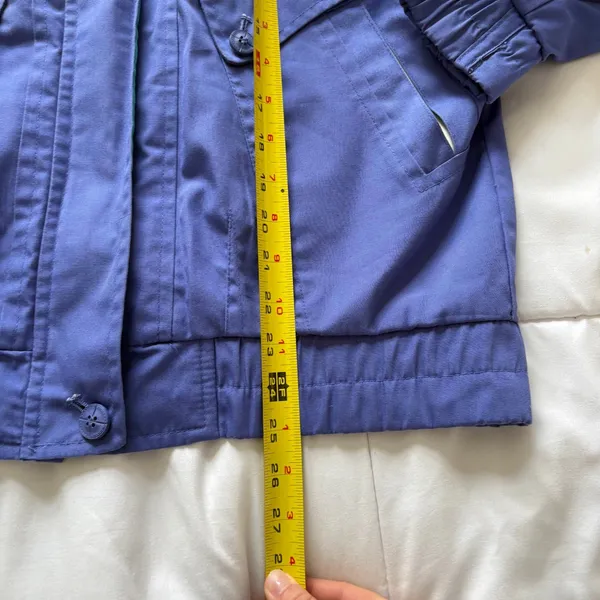 Vintage 80s London Fog Purple Teal Bomber Jacket Windbreaker Size 4 Streetwear - Image 4