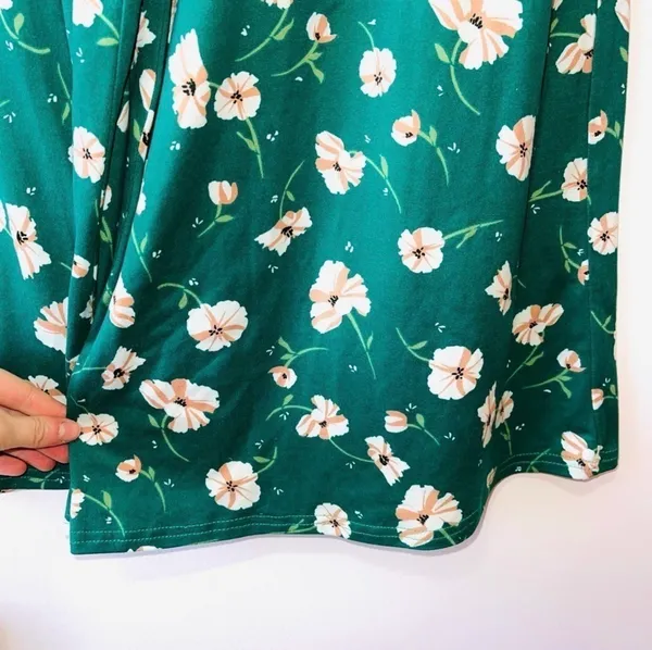 Francesca’s Miami Floral Strapless Jumpsuit Green White Cropped Wide Leg - Image 4
