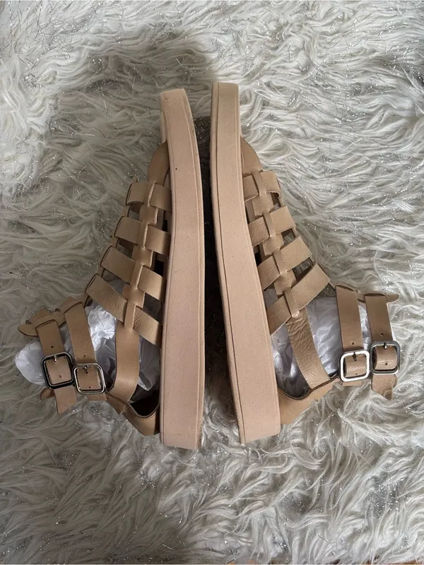 Pilcro Women’s Tan Woven Gladiator Sport Leather Sandals Size 38 - Image 10
