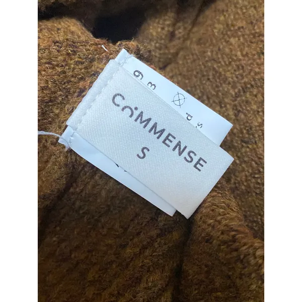 Commense Womens Brown Knit Long Sleeve Button Down Crop Cardigan Sweater Top S - Image 5