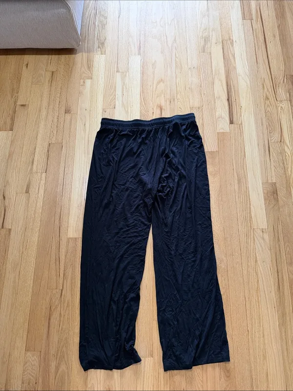 Nuuds Black Wide Leg Lounge Pants Sz XL - Image 7