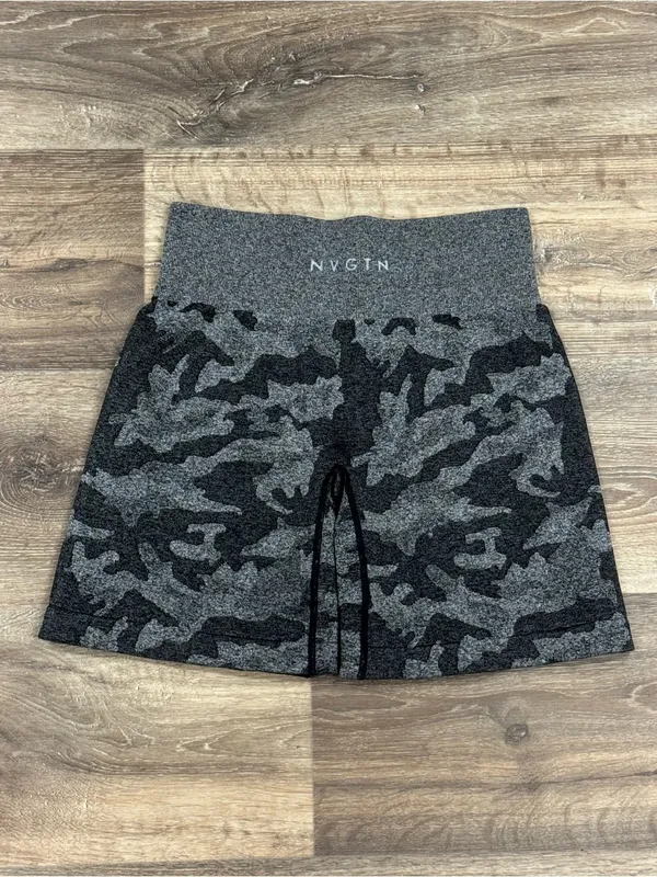 NVGTN Black Camo Seamless Shorts Women’s Medium - Image 2