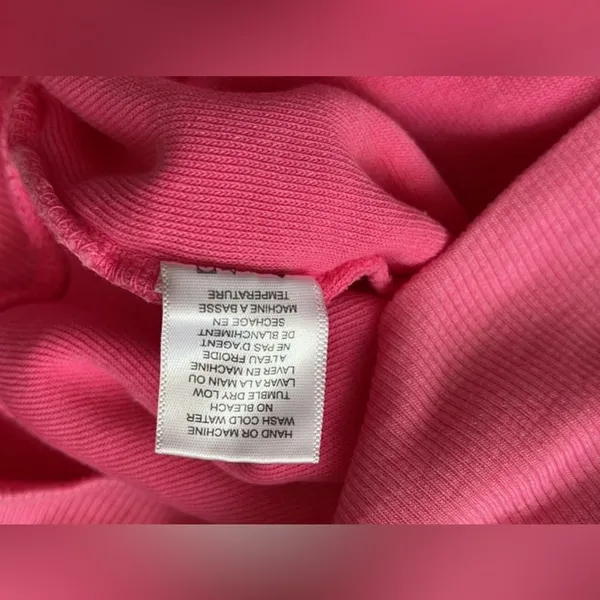 Wildfox Oversized Heathered Hot Pink Fleece SweatshirtCrewneck Ribbed Hem/ Cuffs - Image 9