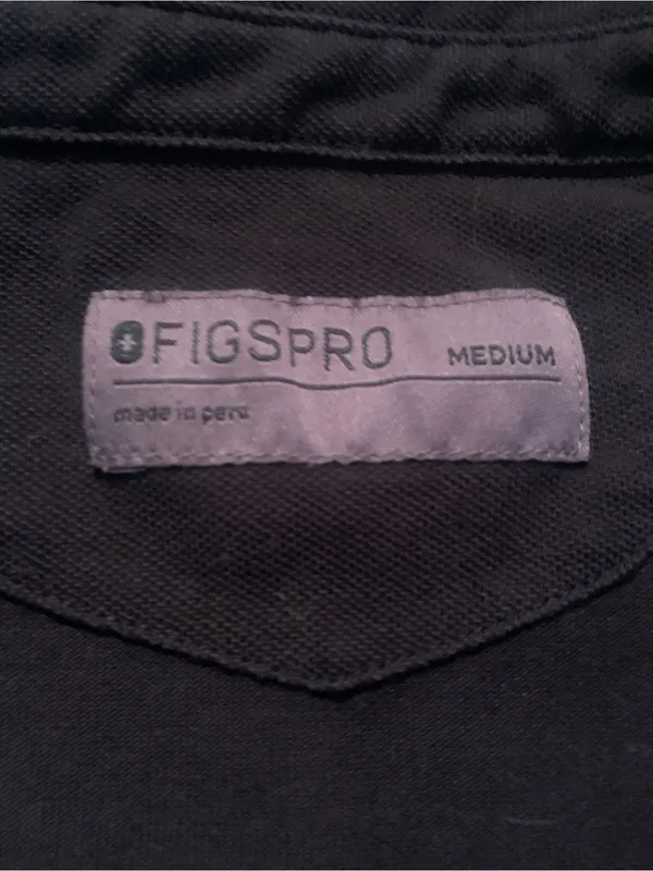 FIGS Pro Polo Shirt Medium Black Performance Stretch Short Sleeve Medical Scrub - Image 2