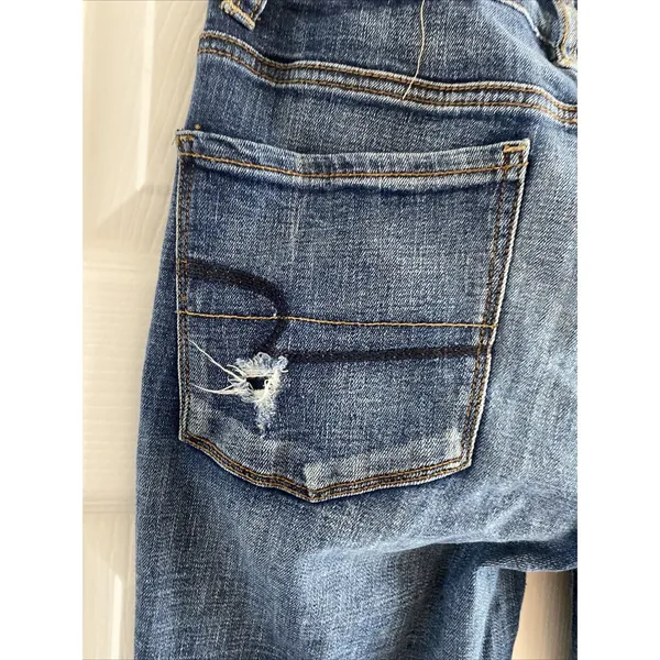 American Eagle Hi-Rise Jegging Womens Size 2 Blue Distressed Ripped Denim Cotton - Image 8