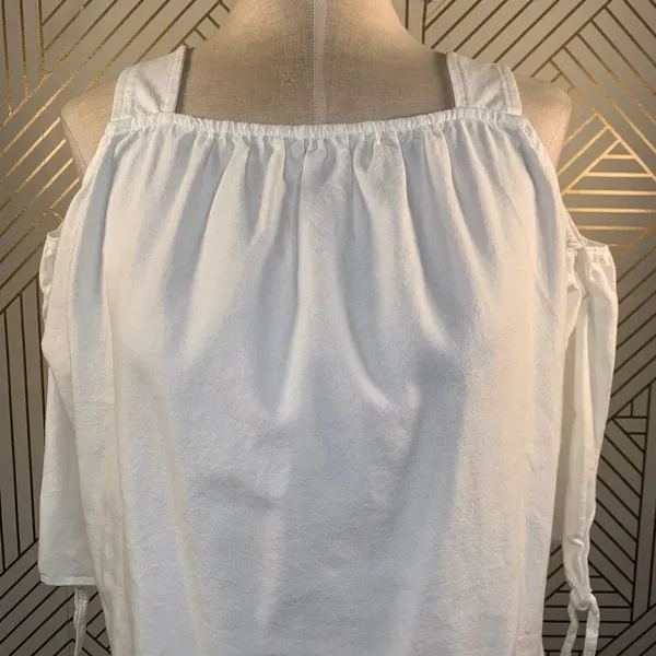 Madewell Cold Shoulder Top in‎ White Wash - Image 4