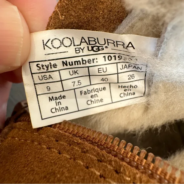 Koolaburra‎ Shazi Mini Chestnut Boots Suede Sheepskin 109362 Women's Shoes Bow 9 - Image 7