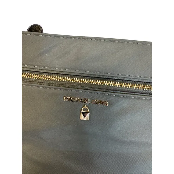 Michael Kors Womens Green Canvas Crossbody Purse SKU 7823 - Image 5