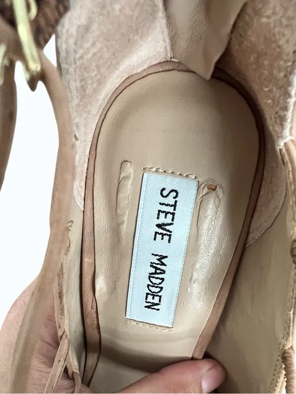 Steve Madden Prazed Caged Pumps Sand Nubuck NWT Sz 7 - Image 7