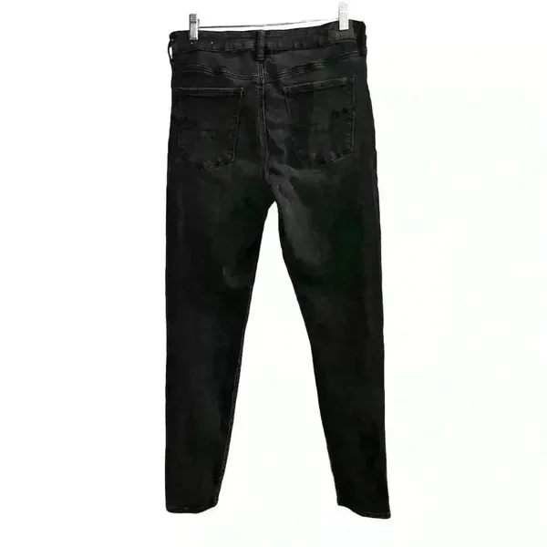 American Eagle Women's Black Skinny Jeans‎ Size 14 Long Stretch Mid Rise - Image 2