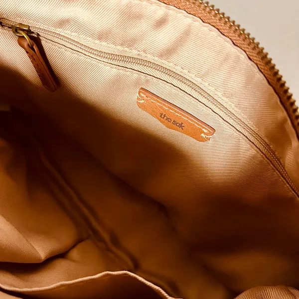 The Sak Sequoia Satchel Leather Embossed Purse Zip Closure +Charm 13” X 8” X 4” - Image 8