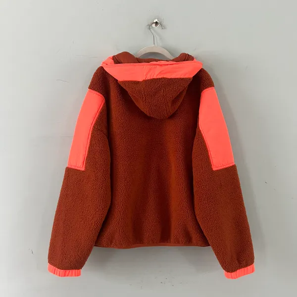 Free People Movement Lead The Pack Neon Coral Combo Pullover Fleece Jacket - Image 7