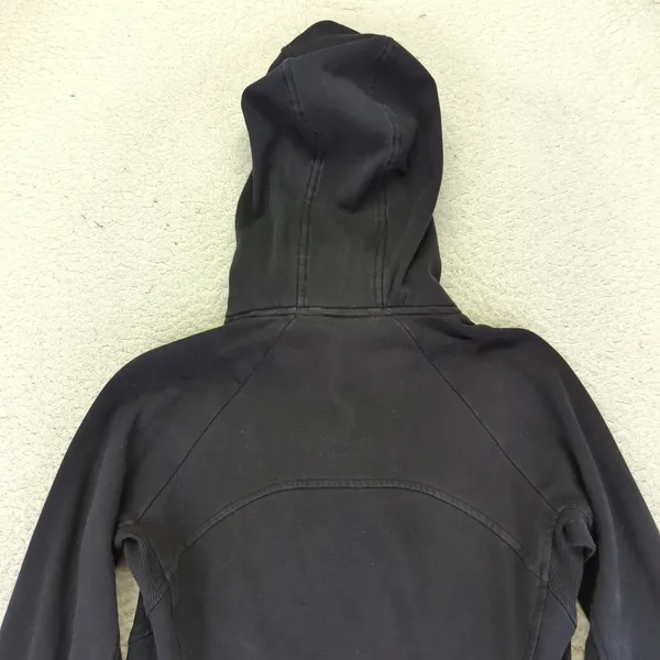 Athleta Triumph Hoodie Black Full Zip Sweatshirt Jacket Thumbholes‎ Size Small - Image 9