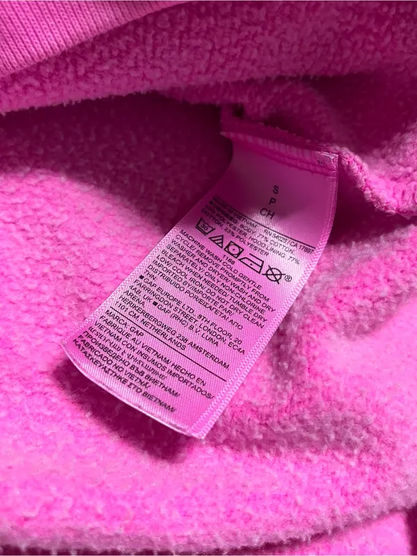 GAP Women's Bright Pink Hooded Sweatshirt - Image 3