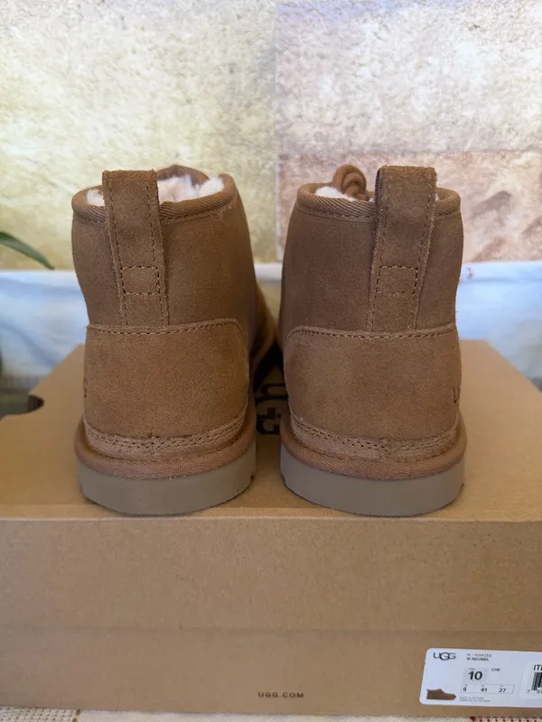 NEW UGG Women’s Neumel Suede Wool Lace-Up Chestnut Ankle Chukka Boots, Size 10 - Image 6