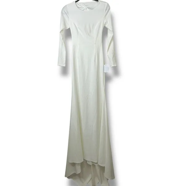 NEW Lulus Luxe Bridal Eloquent Endearment White Backless Maxi Wedding Dress - Image 5