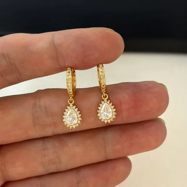 CZ Teardrop Shape Dangle Drop Earrings for Women - Image 5