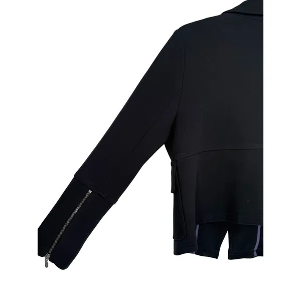 Anthropologie‎ Women's Surin Ponte Knit Moto Blazer Jacket Black Size Medium - Image 11