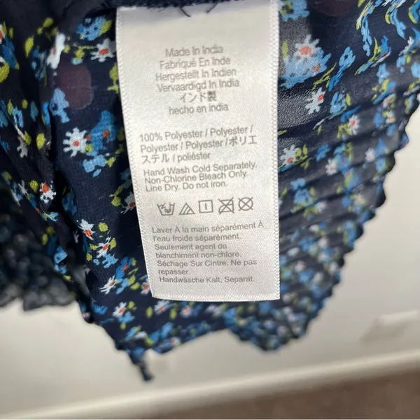 Madewell Crinkle Georgette Mini Dress in Floral Blue Large - Image 9