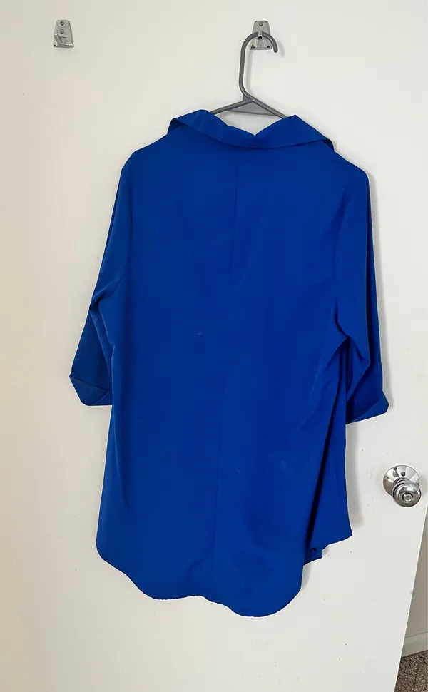 Tab sleeves curved hem Blue Size XL - Image 2