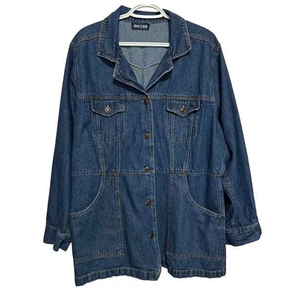 Baccini Women's Demin Blue‎ Button Up Jacket Size Unknown Probably 1X - Image 2