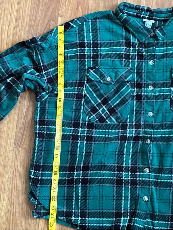 rue21 Plus Size Green & Black Plaid Flannel Shirt Size 3X - Image 6
