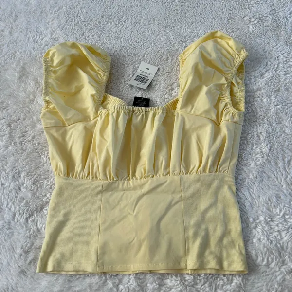 Hot Topic Womens Fairy Grunge Short Puff Sleeve Ruffles Scoop S Babydoll Y2K Summer Casual - Image 2