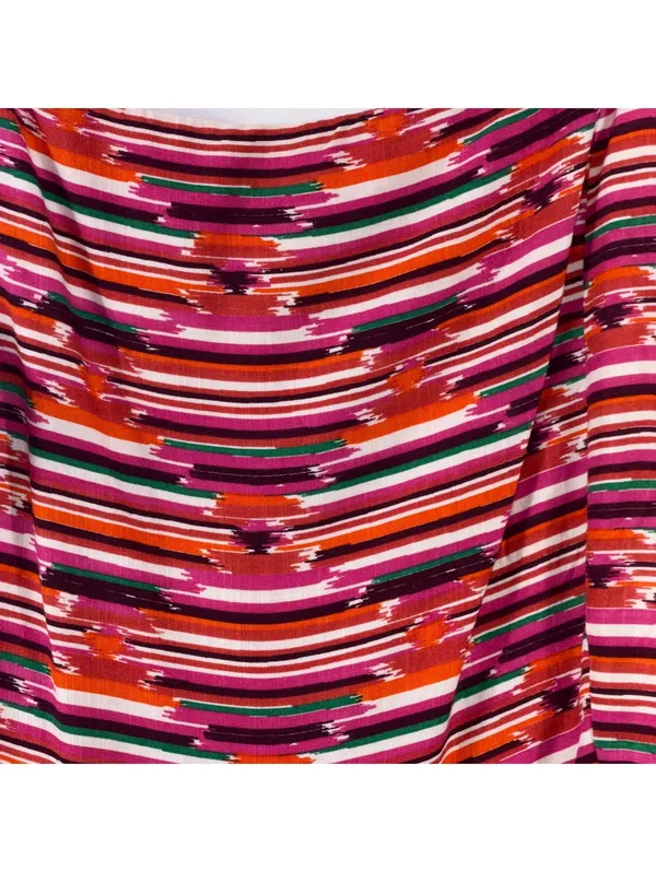 LOFT Striped Tiered Midi Dress Size 12 Pink Red - Image 7