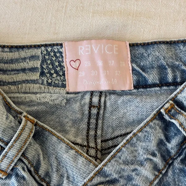 Revice Denim Jeans Womens‎ 24 Light Wash Blue Crossover Waist Straight Leg - Image 11