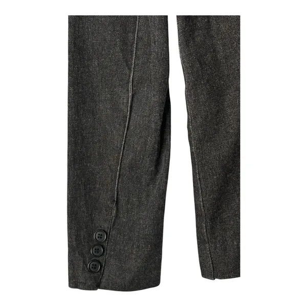 White House Black Market Dark Denim Blazer Fitted Jacket‎ Pintuck Pleated Coat - Image 9
