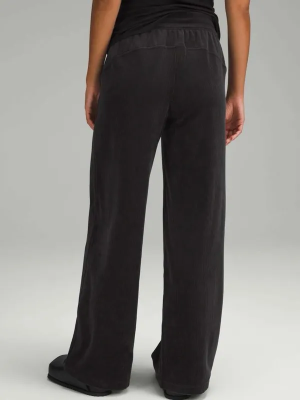 Lululemon Scuba Mid Rise Wide Leg Pant Velvet Cord Black - Image 2