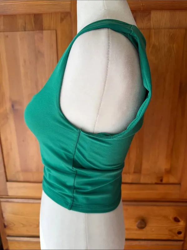 Emerald Square Neck Silky Tank Top - Women - Image 2