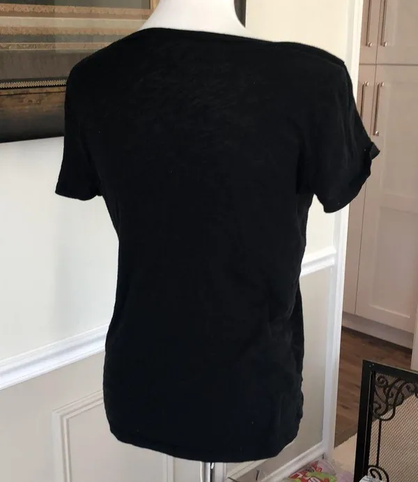 Simple Black Deep Neck J Cew Tee - Image 3