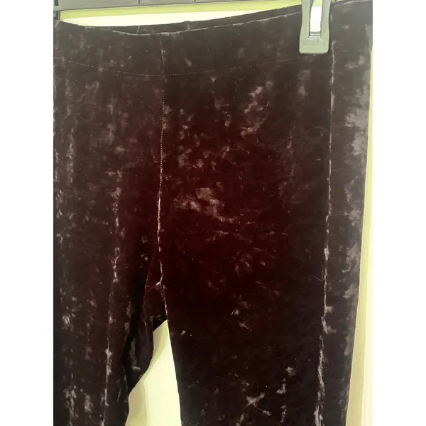 Nordstrom Black Velvet Leggings Soft Stretch Casual Pants Size‎ M - Image 3