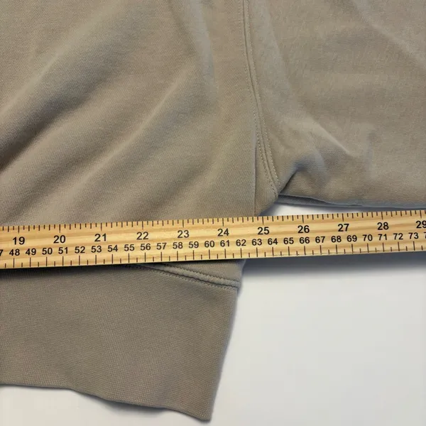 Nike Sweatshirt Womens Medium Taupe Oversized Cropped Embroidered Swoosh Fleece - Image 6