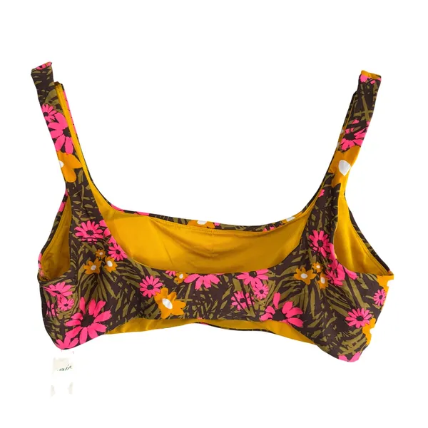 Aerie‎ Women XL Retro Floral Scoop Bikini Top Pink Orange Brown 2309-215 NWT - Image 9