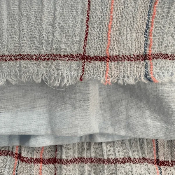 True Craft Plaid Gauze Strapless Mini Dress Baby Blue‎ Cottagecore Boho XL New - Image 11