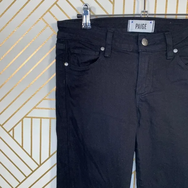 Paige Peg‎ Skinny Jeans in Black Overdye - Image 4