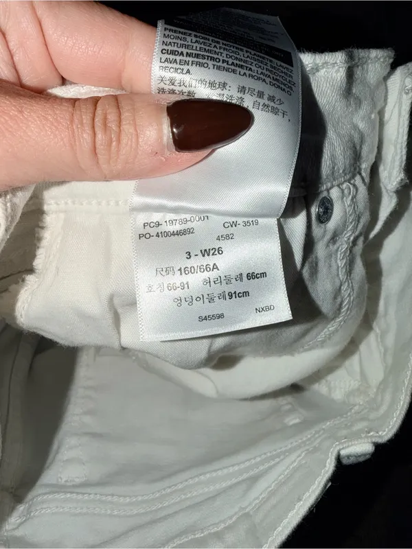Denizen from Levi's White Distressed Jean Shorts - Image 5
